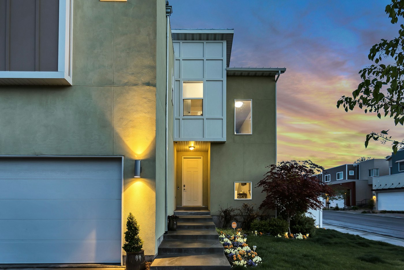 A home at dusk